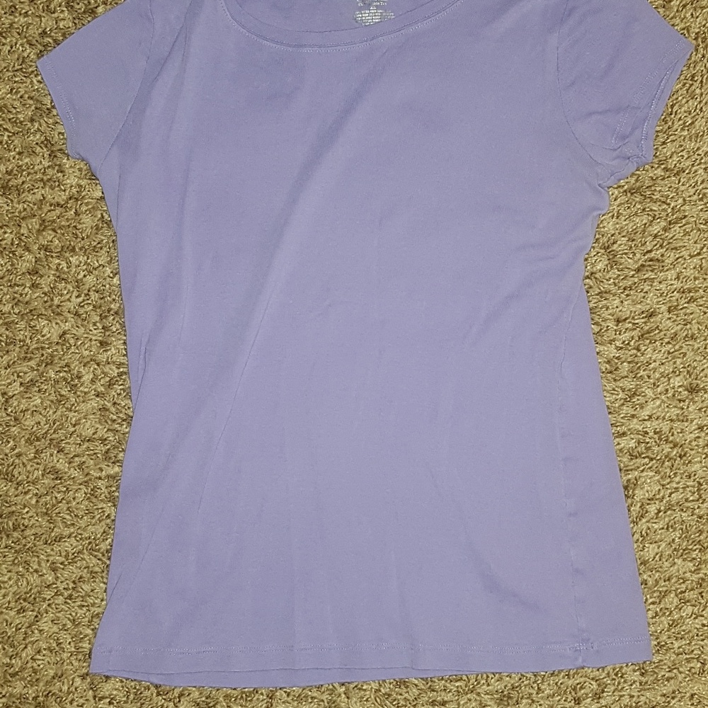 Girls plain purple short sleeve